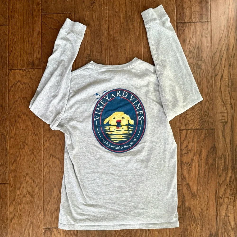 Teen Vineyard Vines Gray Long Sleeve Shirt